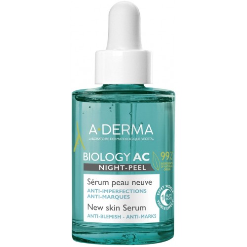 A-DERMA BIOLOGY AC NIGHT PEEL SERUM / СЕРУМ ЗА ЛИЦЕ 30МЛ