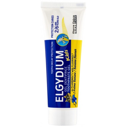 ELGYDIUM KIDS TOOTHPASTE / ЕЛГИДУМ ГЕЛООБРАЗНА ПАСТА ЗА ЗЪБИ С ВКУС НА БАНАН ОТ 2-6Г 50МЛ ELGYDIUM KIDS TOOTHPASTE / ЕЛГИДУМ ГЕЛООБРАЗНА ПАСТА ЗА ЗЪБИ С ВКУС НА БАНАН ОТ 2-6Г 50МЛ