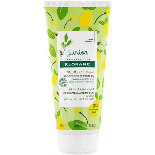 KLORANE JUNIOR SHOWER GEL / ДУШ-ГЕЛ 2В1 ЗА КОСА И ТЯЛО С ОВЕС И АРОМАТ НА КРУША ЗА ДЕТСКА ГРИЖА 200МЛ KLORANE JUNIOR SHOWER GEL / ДУШ-ГЕЛ 2В1 ЗА КОСА И ТЯЛО С ОВЕС И АРОМАТ НА КРУША ЗА ДЕТСКА ГРИЖА 200МЛ