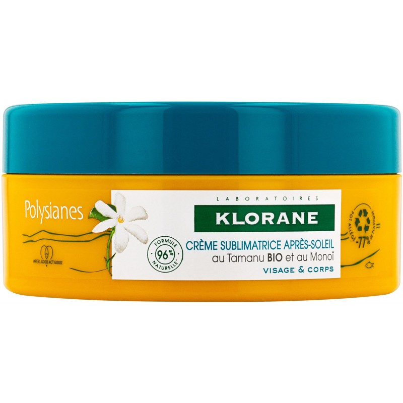 KLORANE SUN POLYSIANES / ВЪЗСТАНОВЯВАЩ КРЕМ ЗА СЛЕД СЛЪНЦЕ ЗА ЛИЦЕ И ТЯЛО С ОРГАНИЧНО МАСЛО ОТ ТАМАНУ 200МЛ