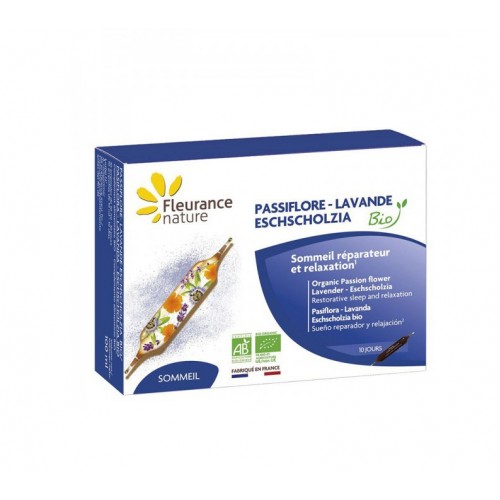 FLEURANCE NATURE PASSIFLORE, LAVANDE, ESCHSCHOLZIA BIO / ПАСИФЛОРА, ЛАВАНДУЛА, ЕШОЛЦИЯ БИО АМПУЛИ ЗА ПИЕНЕ БР. X10