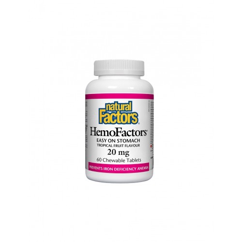 NATURAL FACTORS HEMOFACTORS / ЖЕЛЯЗО 20МГ ДЪВЧАЩИ ТАБЛ. Х60 NATURAL FACTORS HEMOFACTORS / ЖЕЛЯЗО 20МГ ДЪВЧАЩИ ТАБЛ. Х60