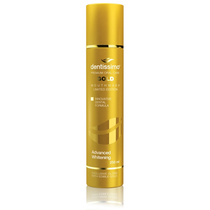 Dentissimo Advanced Whitening GOLD вода за уста Dentissimo Advanced Whitening GOLD вода за уста