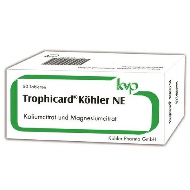 Трофикард Кьолер с калий и магнезий х50 таблетки KOEHLER PHARMA Трофикард Кьолер с калий и магнезий х50 таблетки KOEHLER PHARMA